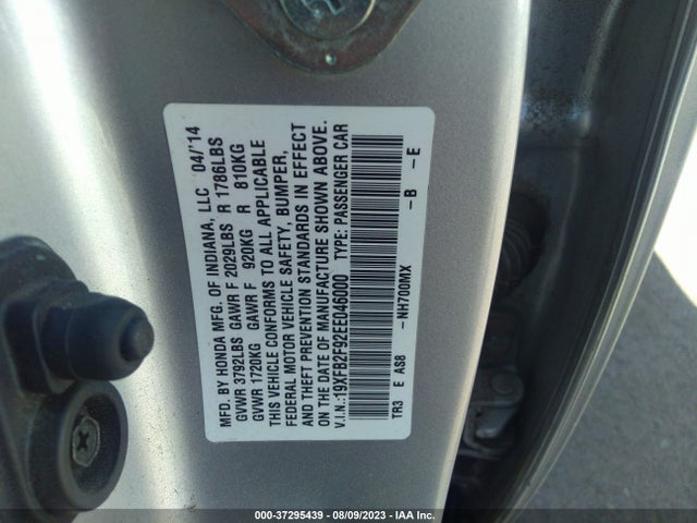 Honda Civic Sedan Ex-l 2014 19XFB2F92EE046000 Image 9