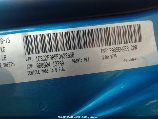 Dodge DART SE 2015 1C3CDFAA9FD432958 Image 9