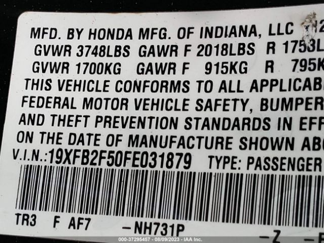 19XFB2F50FE031879 Honda Civic Sedan Lx
