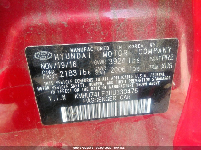 Hyundai ELANTRA SE 2017 KMHD74LF3HU330476 Image 15
