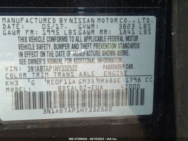 3N1AB7AP1HY332522 Nissan SENTRA SV