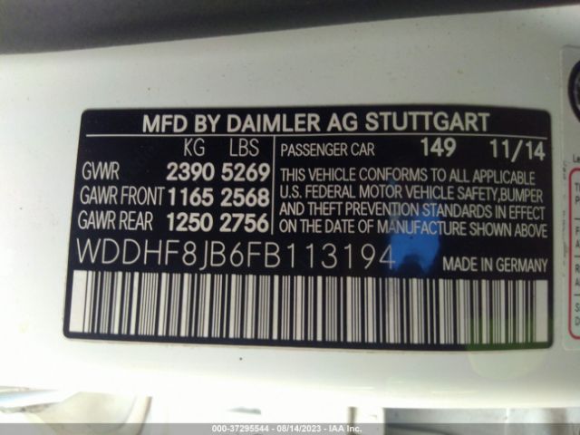 WDDHF8JB6FB113194 Mercedes-Benz E-class E 350