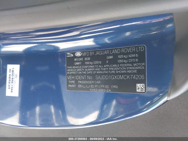 2021 Jaguar F-TYPE, VIN: SAJDD1GX0MCK74206
