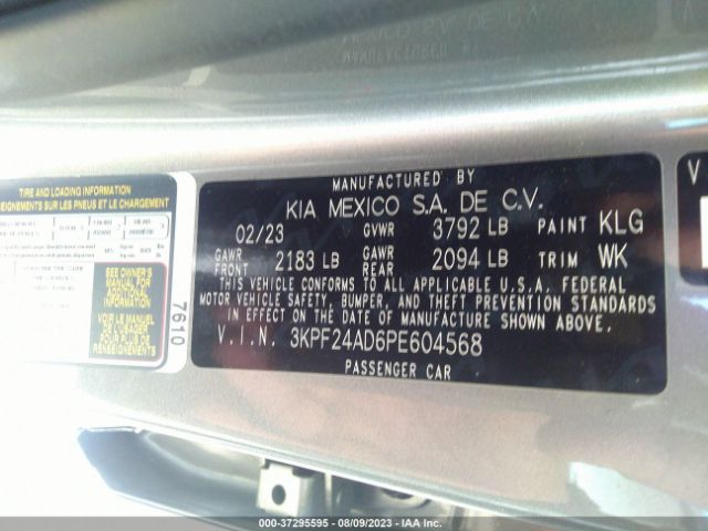 3KPF24AD6PE604568 KIA Forte Lxs