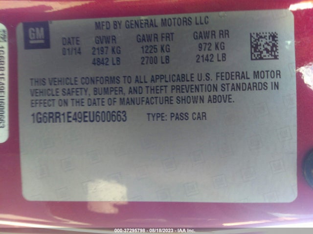 Cadillac ELR 2014 1G6RR1E49EU600663 Image 9
