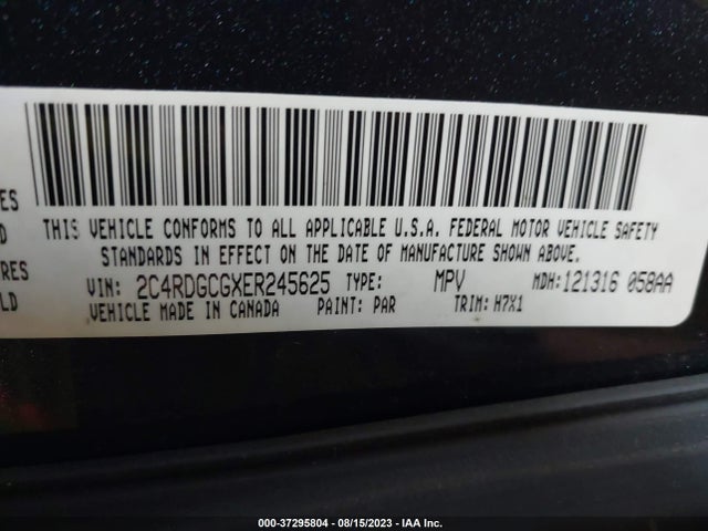 2C4RDGCGXER245625 Dodge Grand Caravan Sxt