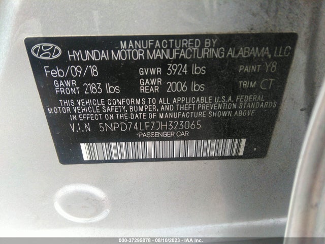 Hyundai ELANTRA SE 2018 5NPD74LF7JH323065 Image 16