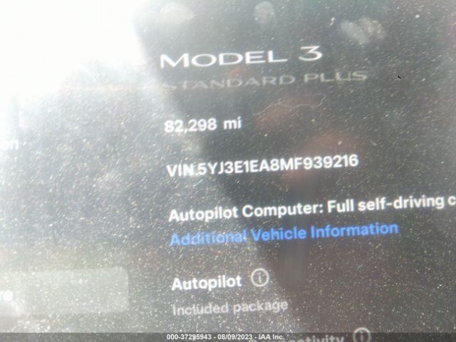 5YJ3E1EA8MF939216 Tesla Model 3 Standard Range Plus
