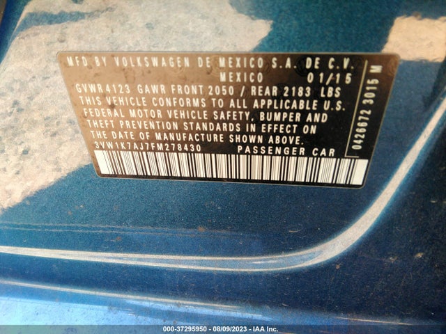 3VW1K7AJ7FM278430 Volkswagen Jetta 2.0l S
