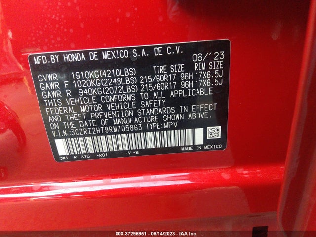 Honda Hr-v Ex-l 2024 3CZRZ2H79RM705863 Image 15