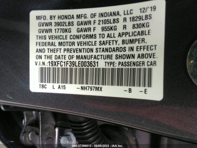 Honda Civic Sedan Ex 2020 19XFC1F39LE003631 Image 15