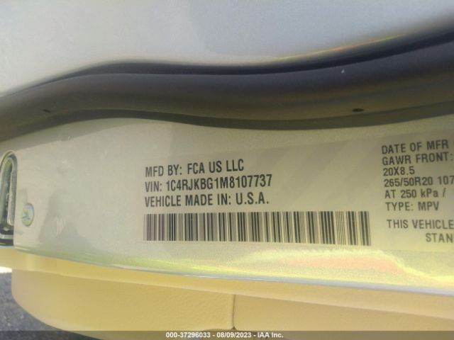 1C4RJKBG1M8107737 Jeep Grand Cherokee L Limited