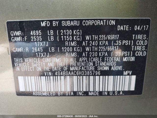 4S4BSAAC6H3385796 Subaru Outback