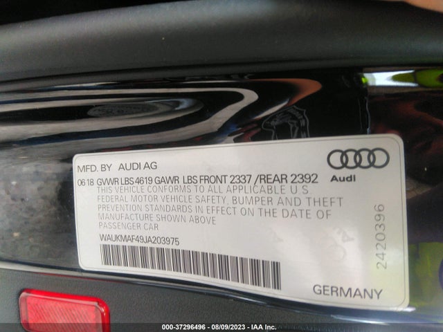 WAUKMAF49JA203975 Audi A4 Premium/tech Premium