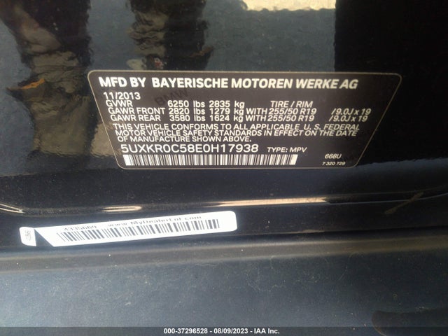 BMW X5 Xdrive35i 2014 5UXKR0C58E0H17938 Image 9