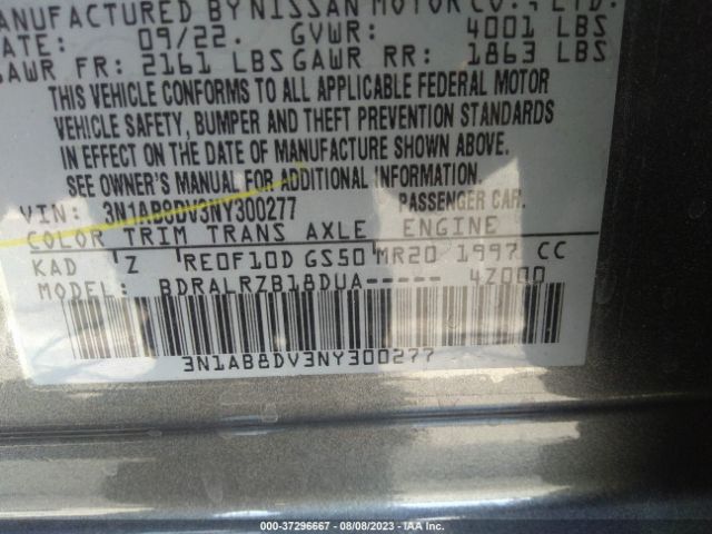 3N1AB8DV3NY300277 Nissan SENTRA SR
