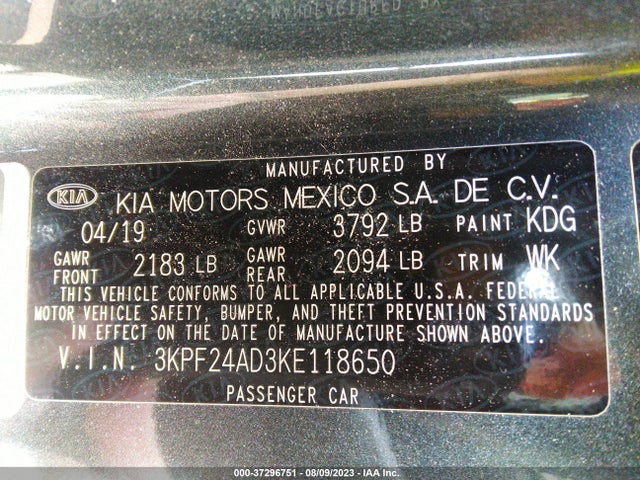 KIA Forte Lxs 2019 3KPF24AD3KE118650 Image 14