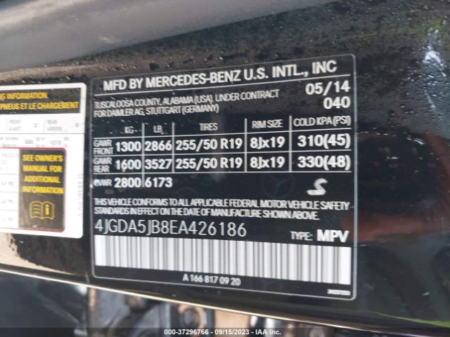 4JGDA5JB8EA426186 Mercedes-Benz M-class Ml 350