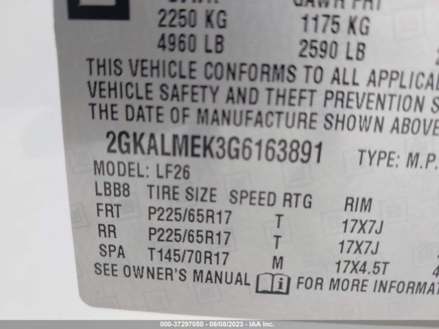 2GKALMEK3G6163891 GMC Terrain Sle