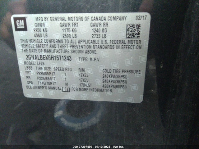 Chevrolet EQUINOX LS 2017 2GNALBEK6H1571243 Image 9