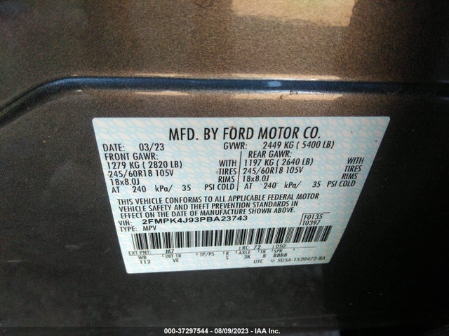 Ford Edge Sel/st-line 2023 2FMPK4J93PBA23743 Image 15