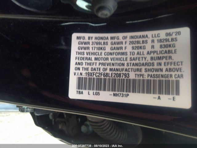 19XFC2F68LE208793 Honda Civic Sedan Lx