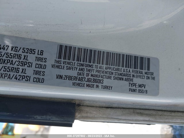 ZFBERFAB7J6L86013 RAM Promaster City Tradesman
