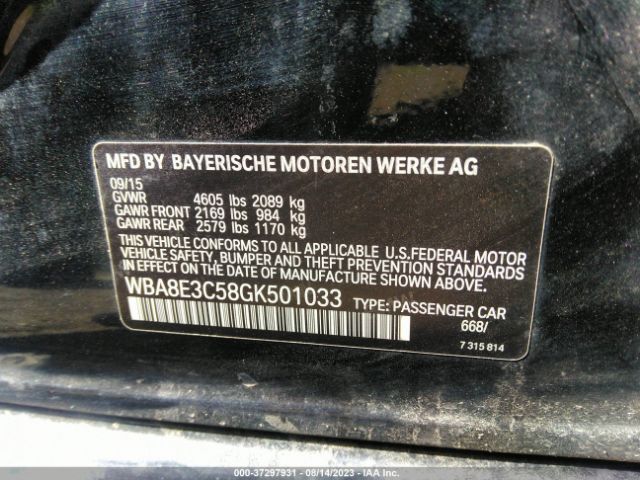 WBA8E3C58GK501033 BMW 3 Series 328i Xdrive
