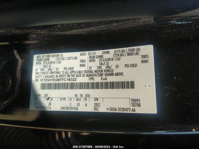 1FTEW1EG6FFC18322 Ford F-150 Xlt/xl/lariat/platinum