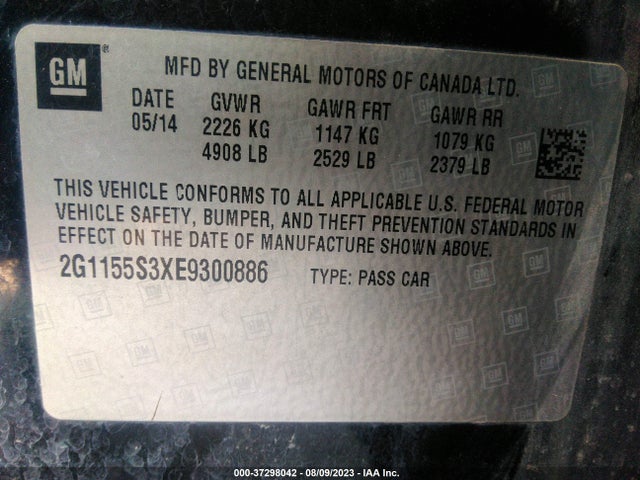 Chevrolet IMPALA LTZ 2014 2G1155S3XE9300886 Image 9