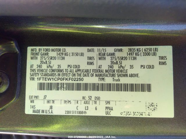 1FTEW1CP0FKF02250 Ford F-150 Xl/lariat/xlt