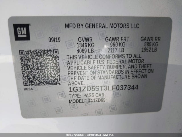 Chevrolet MALIBU LT 2020 1G1ZD5ST3LF037344 Image 9