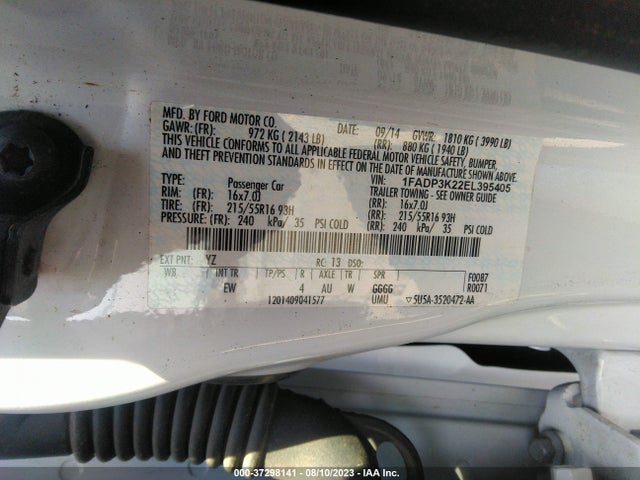 2014 FORD FOCUS SE VIN: 1FADP3K22EL395405