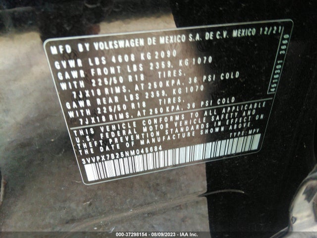 3VVPX7B25NM045684 Volkswagen TAOS SE