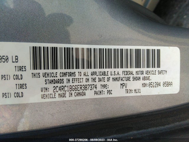 2C4RC1BG6ER387374 Chrysler Town & Country Touring