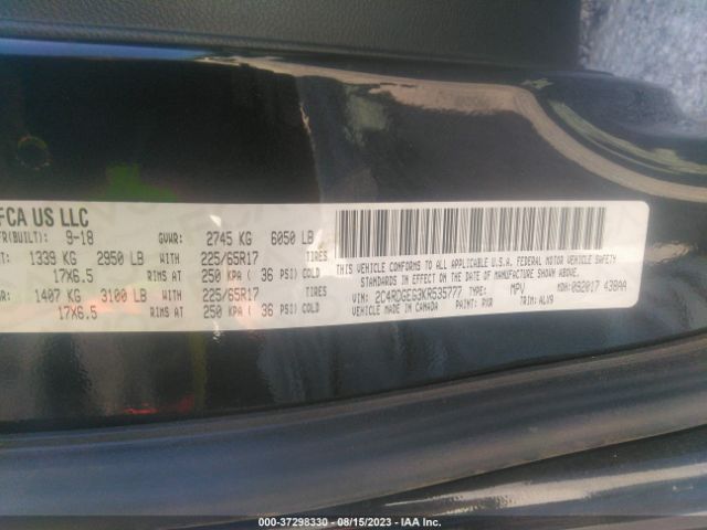 2C4RDGEG3KR535777 Dodge Grand Caravan Gt