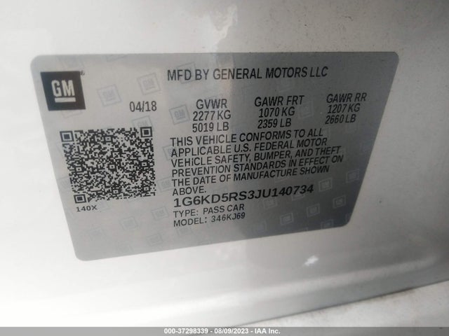 1G6KD5RS3JU140734 Cadillac Ct6 Sedan Luxury Awd