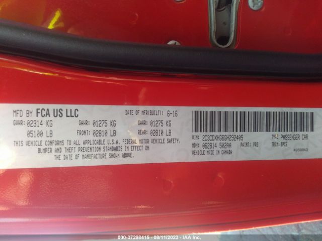 2C3CDXHG6GH292405 Dodge Charger Sxt