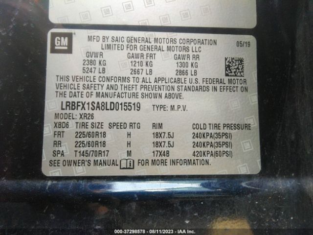 LRBFX1SA8LD015519 Buick Envision Preferred