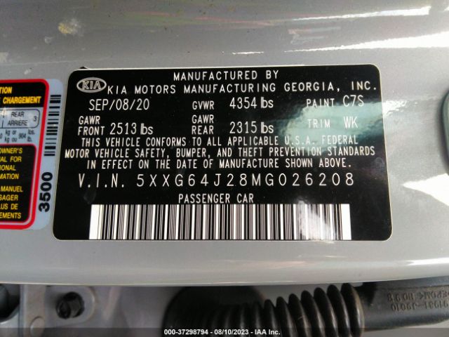 5XXG64J28MG026208 KIA K5 Gt-line