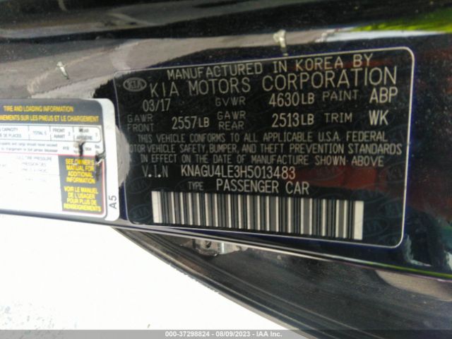 KNAGU4LE3H5013483 KIA Optima Hybrid Ex