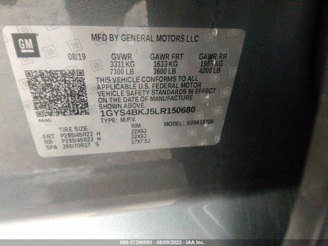 1GYS4BKJ5LR150680 Cadillac Escalade Luxury