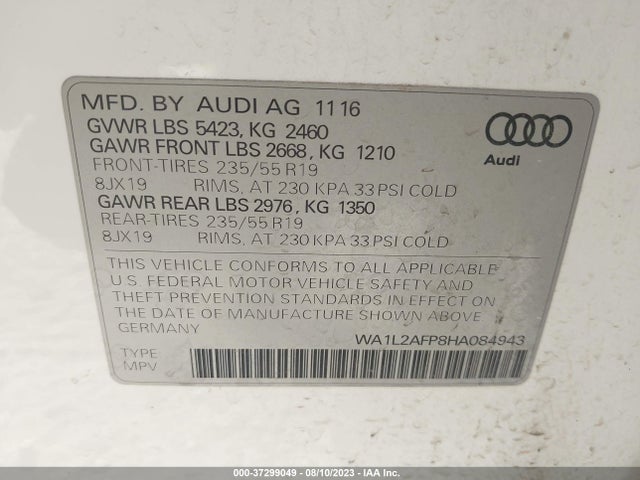 WA1L2AFP8HA084943 Audi Q5 Premium Plus