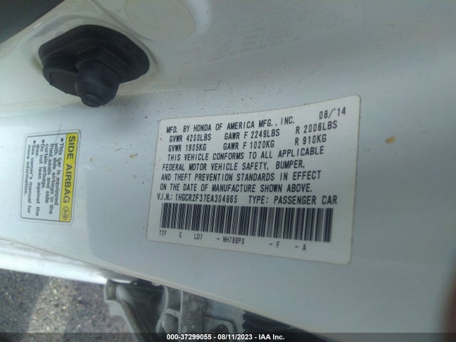 Honda Accord Sedan Lx 2014 1HGCR2F37EA304865 Image 9