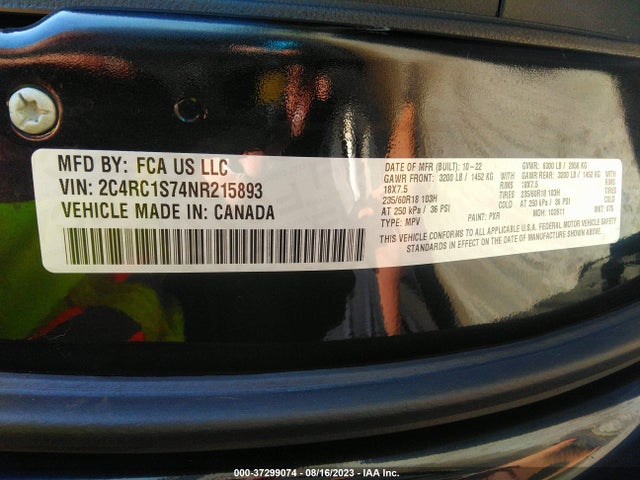 2C4RC1S74NR215893 Chrysler Pacifica Hybrid Limited