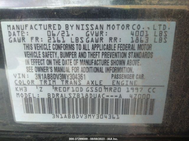 3N1AB8DV3MY304361 Nissan SENTRA SR