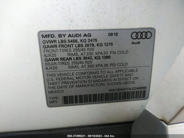 Audi Q5 2.0t Tech Premium 2018 WA1BNAFY4J2246689 Image 9
