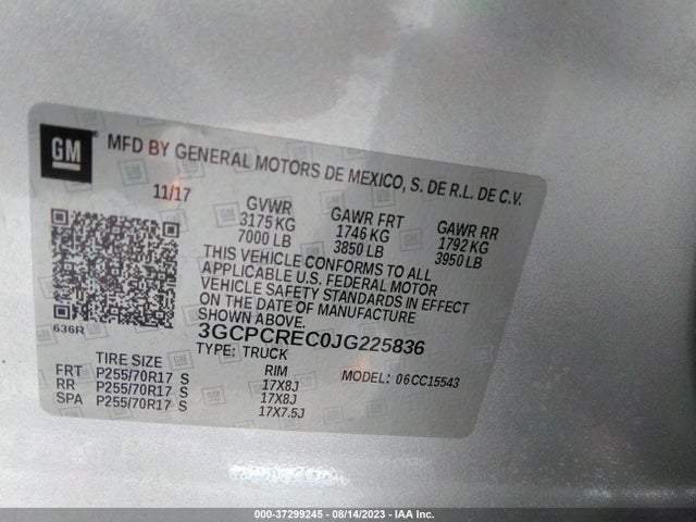 Chevrolet Silverado 1500 Lt 2018 3GCPCREC0JG225836 Image 9