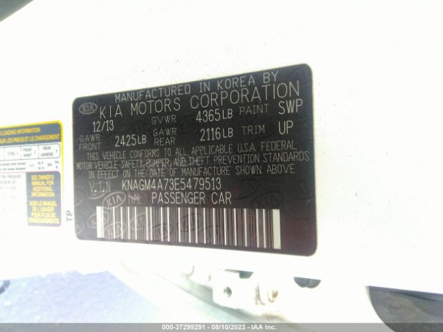 KNAGM4A73E5479513 KIA Optima Lx