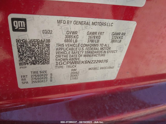 Chevrolet Silverado 1500 Ltd Custom 2022 1GCPWBEK6NZ229076 Image 9